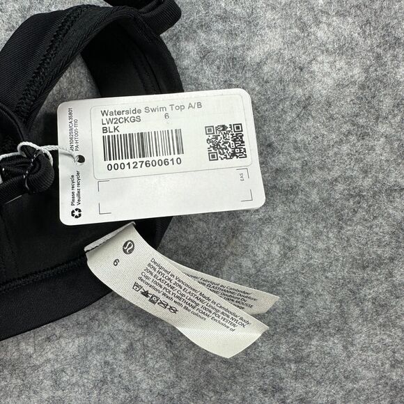 Lululemon Waterside Swim Top Black Triangle Bikini Size 6 A/B - Picture 10 of 10